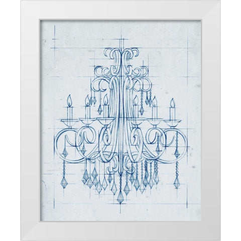 Chandelier Draft II White Modern Wood Framed Art Print by Harper, Ethan