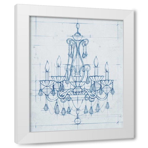 Chandelier Draft III White Modern Wood Framed Art Print by Harper, Ethan