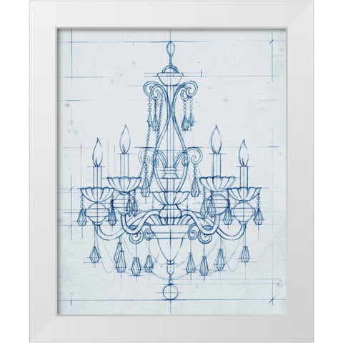 Chandelier Draft III White Modern Wood Framed Art Print by Harper, Ethan