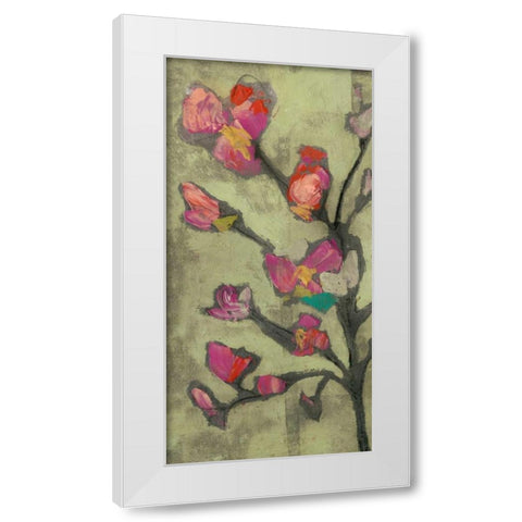 Impasto Flowers I White Modern Wood Framed Art Print by Goldberger, Jennifer