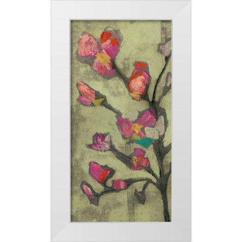 Impasto Flowers I White Modern Wood Framed Art Print by Goldberger, Jennifer