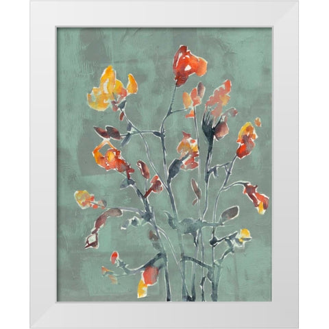 Wildflower Watercolors I White Modern Wood Framed Art Print by Goldberger, Jennifer