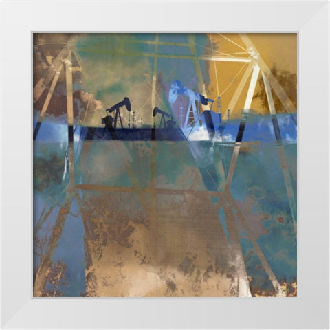 Oil Rig Abstraction I White Modern Wood Framed Art Print by Jasper, Sisa