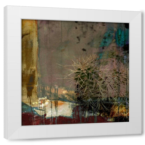 Cactus Abstract White Modern Wood Framed Art Print by Jasper, Sisa