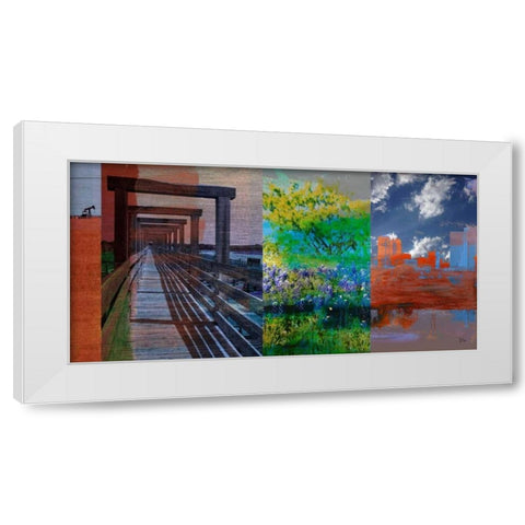 Fort Worth Collage I White Modern Wood Framed Art Print by Jasper, Sisa