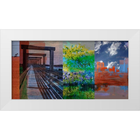Fort Worth Collage I White Modern Wood Framed Art Print by Jasper, Sisa