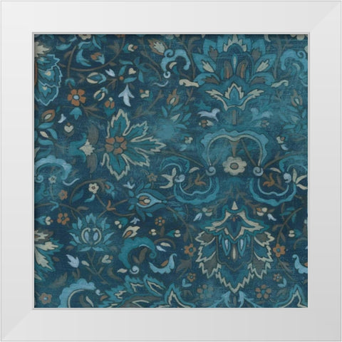 Aged Indigo IV White Modern Wood Framed Art Print by Vess, June Erica