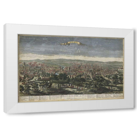 Birds Eye View of Rome White Modern Wood Framed Art Print by Williamsburg
