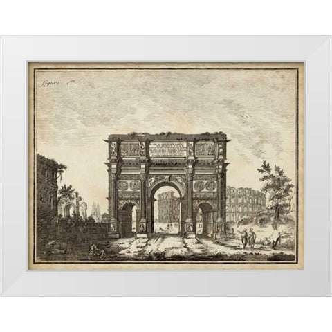 Roman Antiquities I White Modern Wood Framed Art Print by Unknown