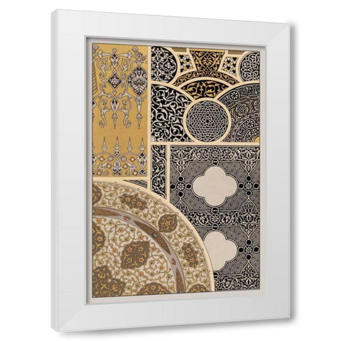 Ornament in Gold and Silver III White Modern Wood Framed Art Print by Vision Studio