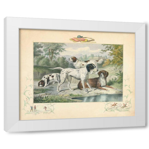 A Group of Spaniels White Modern Wood Framed Art Print by Unknown
