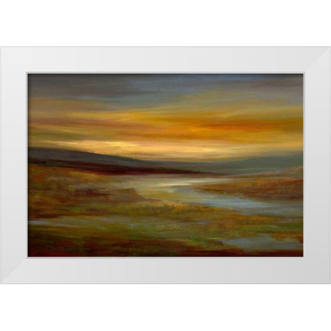 Evening Sky White Modern Wood Framed Art Print by Finch, Sheila