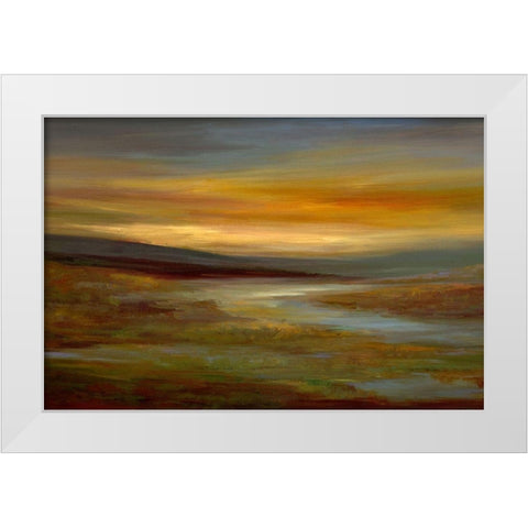 Evening Sky White Modern Wood Framed Art Print by Finch, Shiela