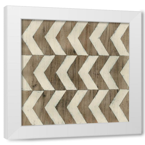 Driftwood Geometry III White Modern Wood Framed Art Print by Vess, June Erica