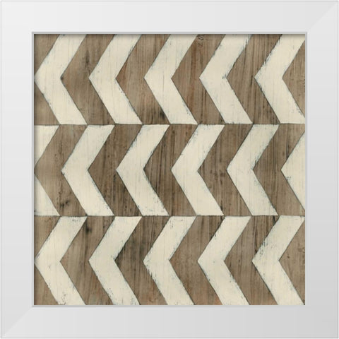 Driftwood Geometry III White Modern Wood Framed Art Print by Vess, June Erica