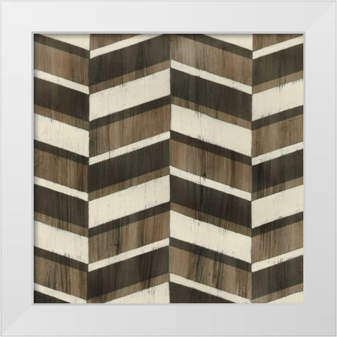 Driftwood Geometry VII White Modern Wood Framed Art Print by Vess, June Erica