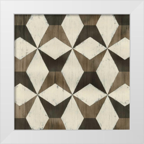 Driftwood Geometry IX White Modern Wood Framed Art Print by Vess, June Erica