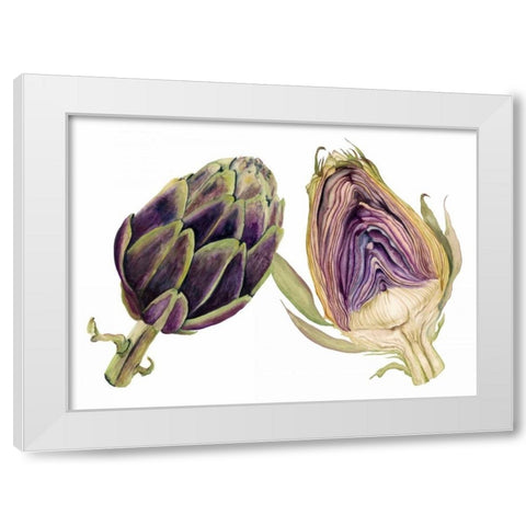 Watercolor Artichoke White Modern Wood Framed Art Print by Willett, Michael