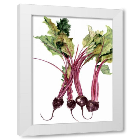 Watercolor Beets White Modern Wood Framed Art Print by Willett, Michael