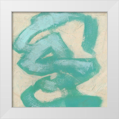 Gestural V White Modern Wood Framed Art Print by Vess, June Erica
