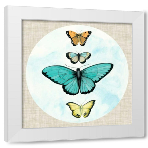 Butterfly Daydream I White Modern Wood Framed Art Print by McCavitt, Naomi