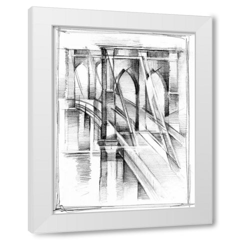 Art Deco Bridge Study II White Modern Wood Framed Art Print by Harper, Ethan