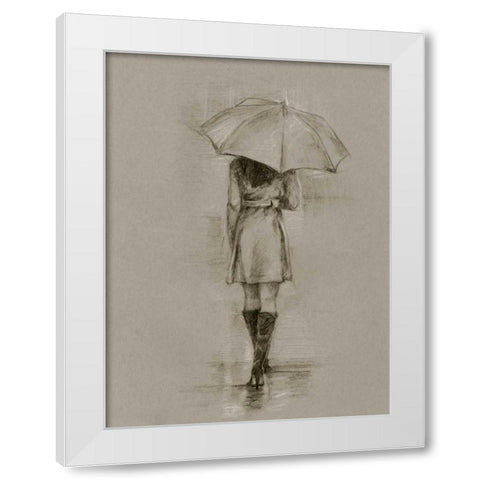 Rainy Day Rendezvous I White Modern Wood Framed Art Print by Harper, Ethan