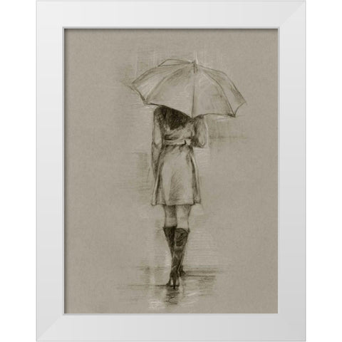 Rainy Day Rendezvous I White Modern Wood Framed Art Print by Harper, Ethan