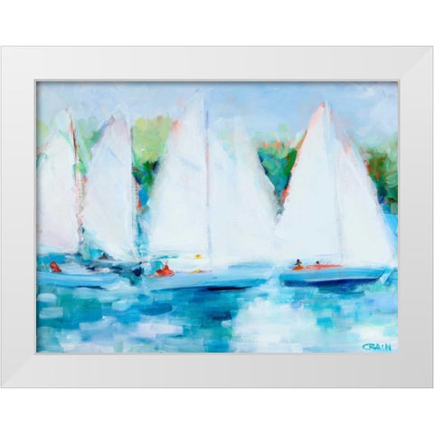 Youth Regatta White Modern Wood Framed Art Print by Crain, Curt