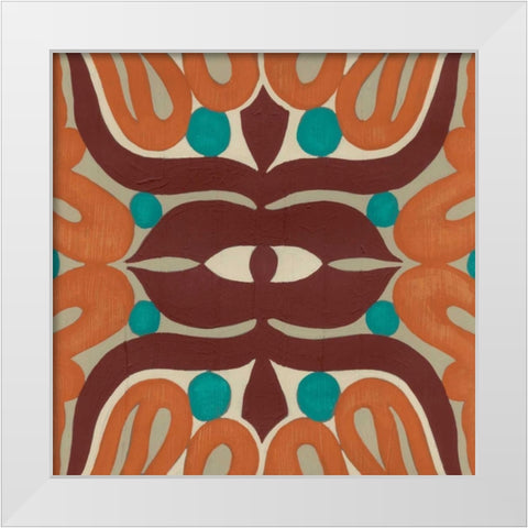 Global Motif II White Modern Wood Framed Art Print by Vess, June Erica