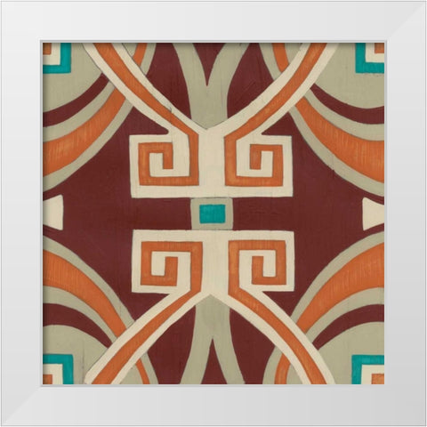 Global Motif VI White Modern Wood Framed Art Print by Vess, June Erica