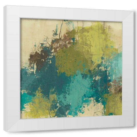 Blue Monday II White Modern Wood Framed Art Print by Vess, June Erica