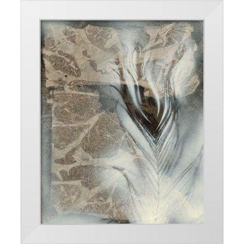 Feather and Stone I White Modern Wood Framed Art Print by Stramel, Renee W.