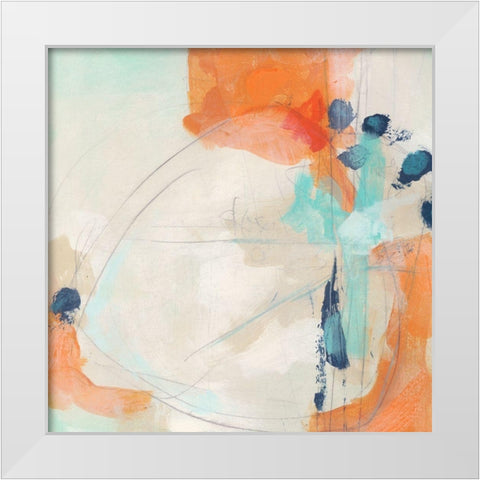 Plot Point I White Modern Wood Framed Art Print by Vess, June Erica