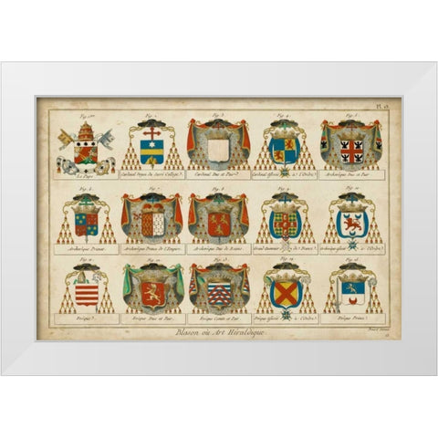 Art Heraldique II White Modern Wood Framed Art Print by Vintage Collection