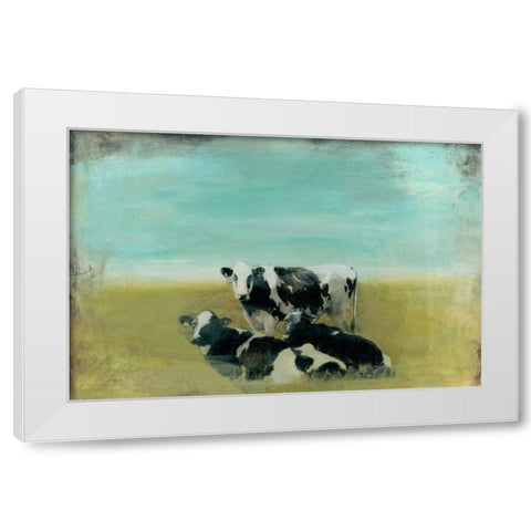 Country Drive Cows III White Modern Wood Framed Art Print by McCavitt, Naomi