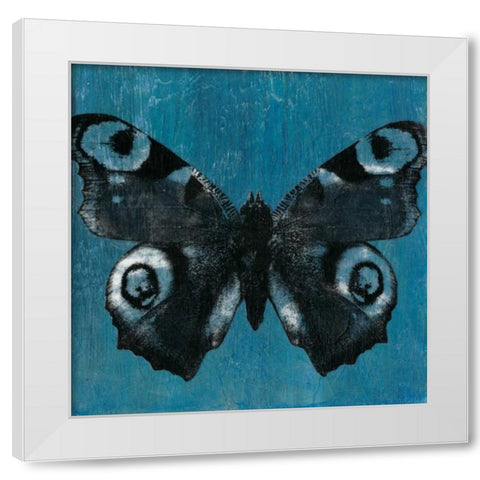 Chambray Butterflies I White Modern Wood Framed Art Print by McCavitt, Naomi