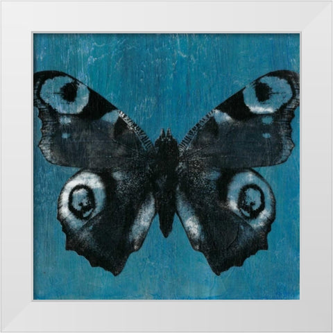 Chambray Butterflies I White Modern Wood Framed Art Print by McCavitt, Naomi