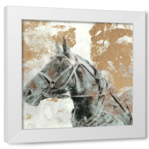 Driving Horses I White Modern Wood Framed Art Print by McCavitt, Naomi