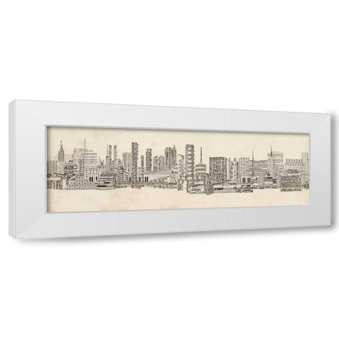 Neutral City Sounds White Modern Wood Framed Art Print by Chandler, Sharon