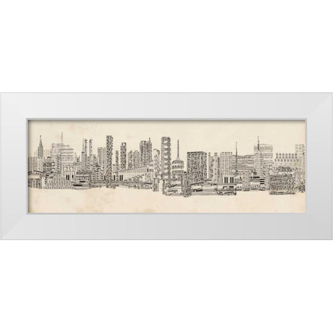 Neutral City Sounds White Modern Wood Framed Art Print by Chandler, Sharon