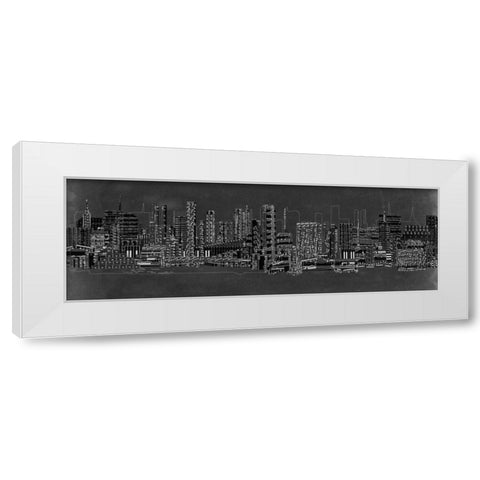 City Sounds at Night White Modern Wood Framed Art Print by Chandler, Sharon