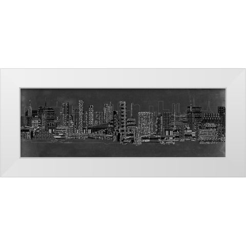 City Sounds at Night White Modern Wood Framed Art Print by Chandler, Sharon