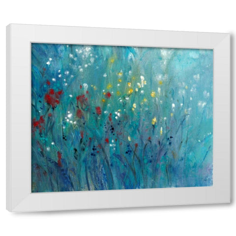 Blue Vision II White Modern Wood Framed Art Print by OToole, Tim