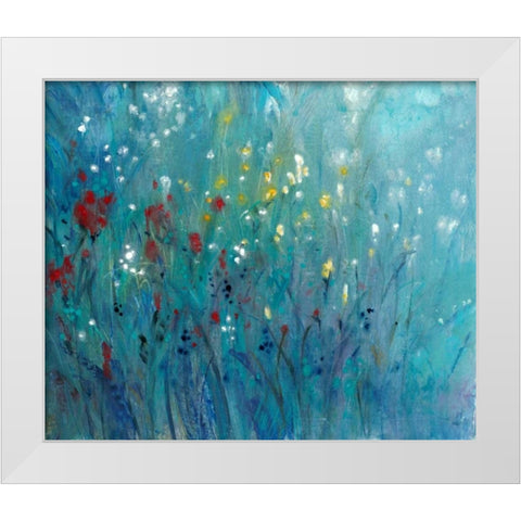 Blue Vision II White Modern Wood Framed Art Print by OToole, Tim