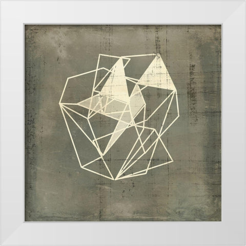 Geomolecule Blueprint IV White Modern Wood Framed Art Print by Goldberger, Jennifer