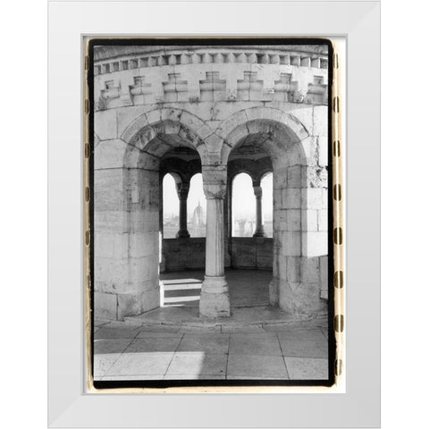 Fishermans Bastion I Budapest White Modern Wood Framed Art Print by DeNardo, Laura