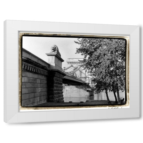 Crossing the Danube River White Modern Wood Framed Art Print by DeNardo, Laura