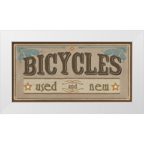 Bike Shop IV White Modern Wood Framed Art Print by Vess, June Erica