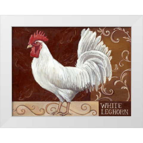 Rustic Roosters IV White Modern Wood Framed Art Print by Kasun, Theresa